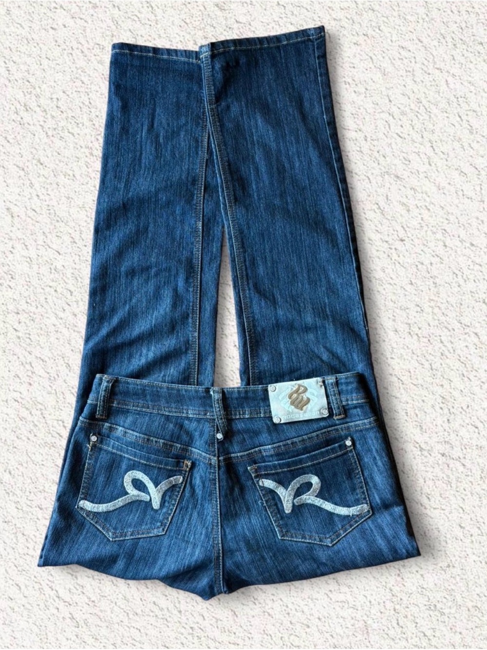 Rocawear Dark Blue Women's Bootcut Jeans with Embroidered Back Pockets